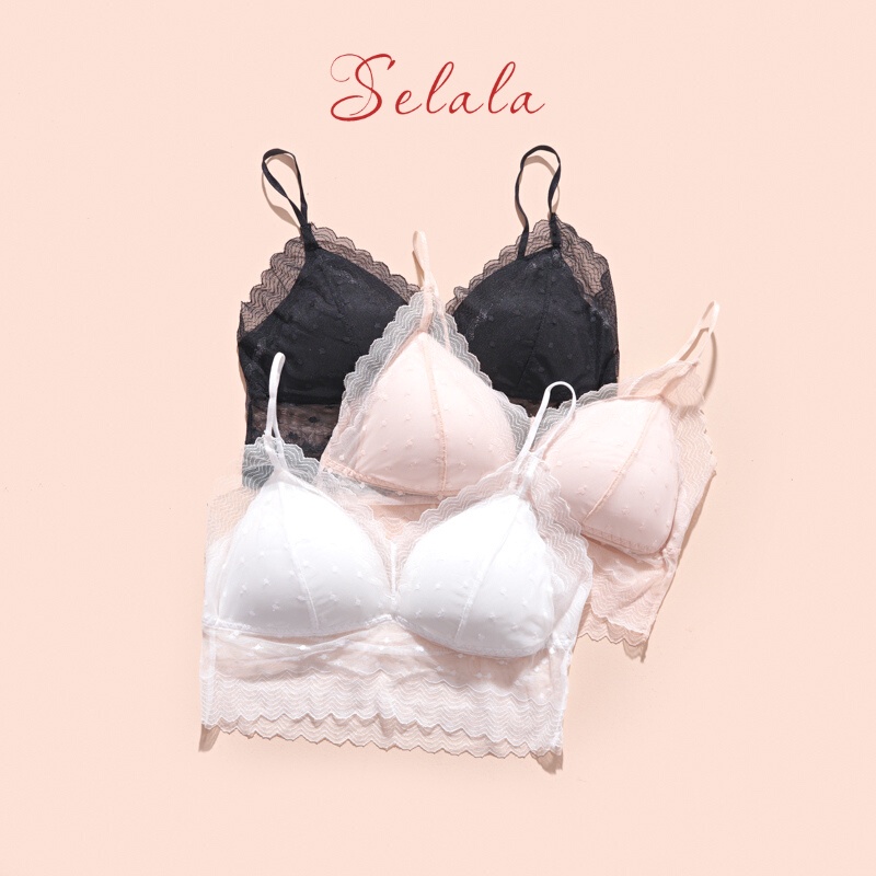 Áo 2 Dây Selala Phối Ren Cao Cấp Có Sẵn Mút Sexy Quyến Rũ 2D19