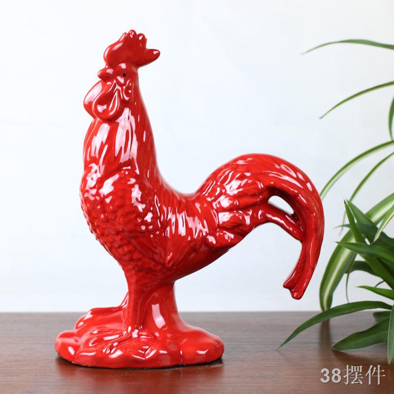 FTang Sancai Con gà trống Hoàng đạo Trung Quốc Trang trí Gà trống bằng gốm Tốt Vậny Phong thủy Nhà phố Ác Art Trang t