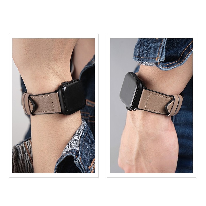 Dây Đeo Bằng Silicone Họa Tiết Da Ngựa Cho Đồng Hồ Thông Minh Apple watch Series 7 4 5 6 SE 38mm 40mm 41mm 42mm 44mm 45mm