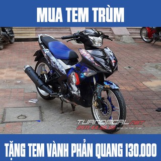 Tem Trùm Exciter samurai xanh đen - Tặng tem vành phản quang trị giá 130.000đ