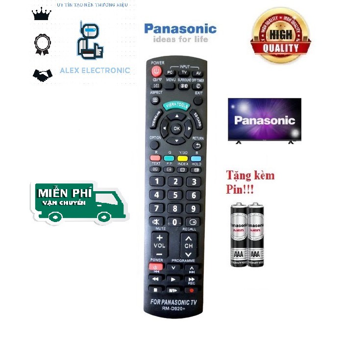 Điều khiển tivi Panasonic các dòng tivi Panasonic LCD/LED Smart- Hàng tốt Tặng kèm Pin tiện dụng-Điện tử Alex