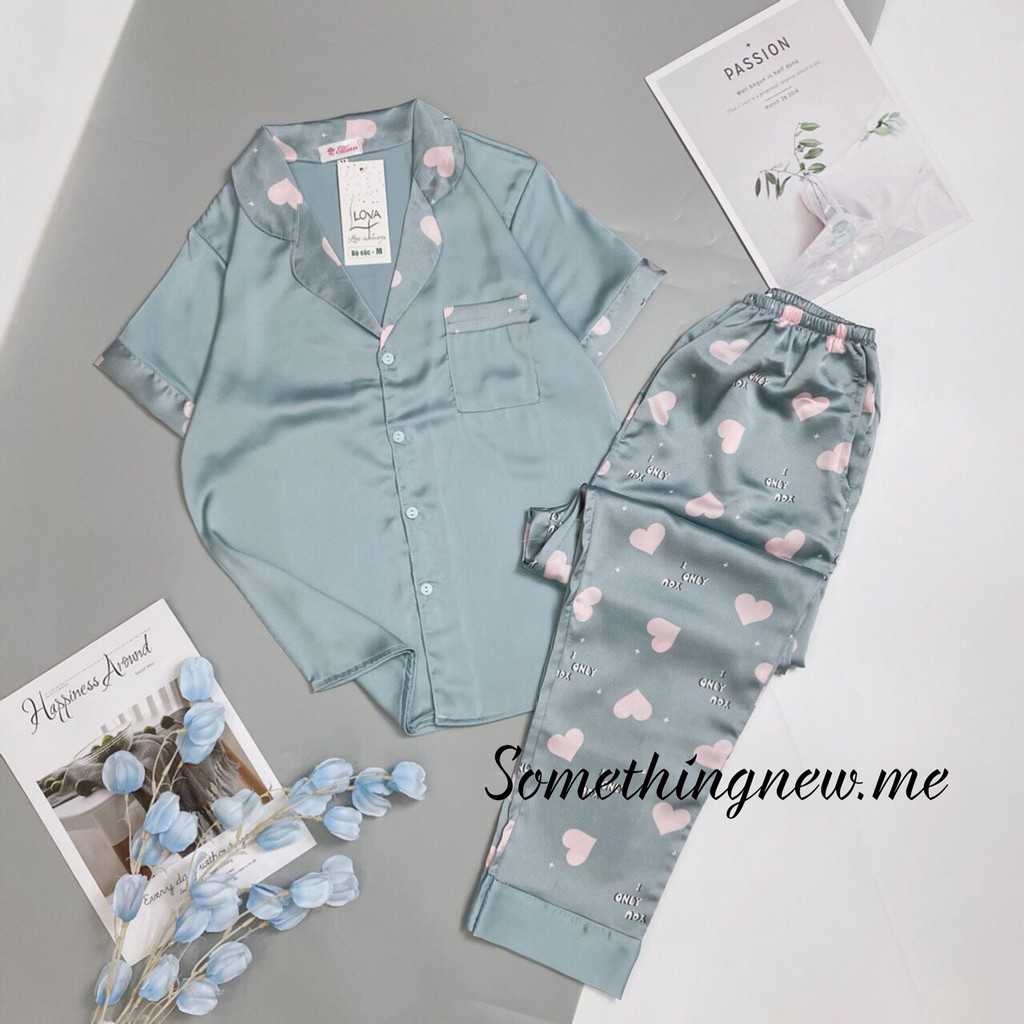 Đồ ngủ nữ pijama satin mặc ở nhà mát mịn