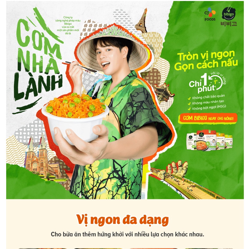 Combo 04 cơm ăn liền bibigo vị gà, tôm, cay, rau củ 160g x 4 - ảnh sản phẩm 2