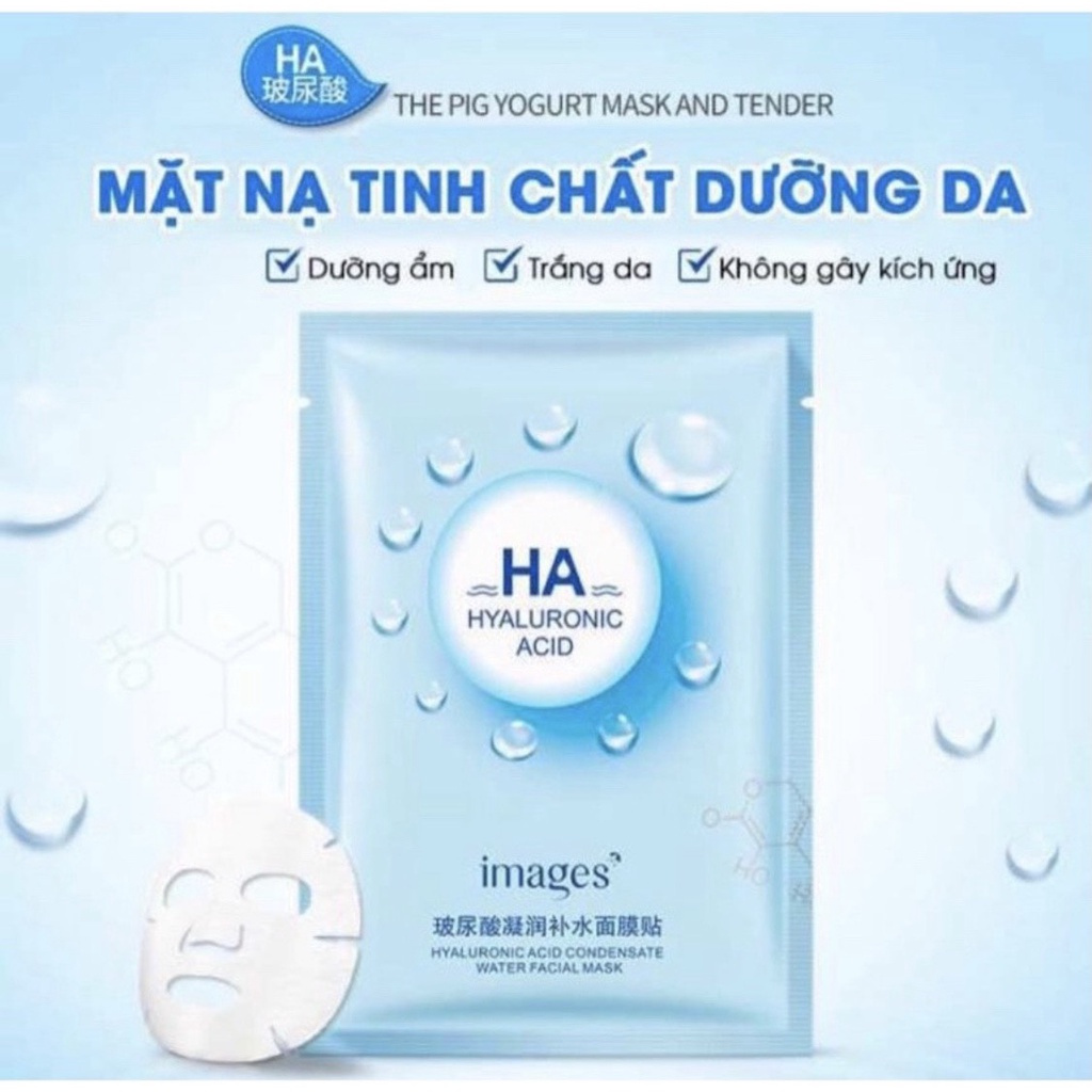 Combo 10 Mặt Nạ Giấy Dưỡng Trắng Da Cấp Ẩm HA IMAGE