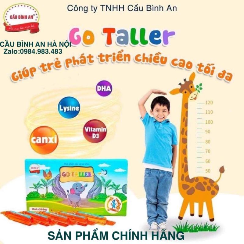 [DATE MỚI] Canxi hữu cơ Go Taller Cầu Bình An Hộp 20 ống