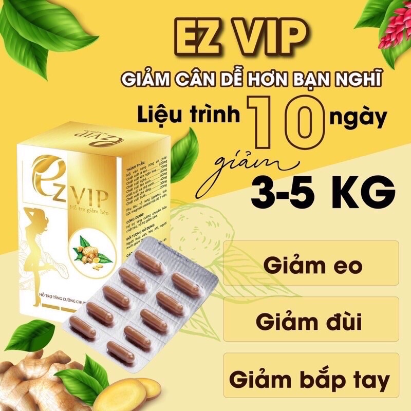 Giảm Cân Ez Vip Chính Hãng. mua 1 hộp tặng 1 hộp VitC ++