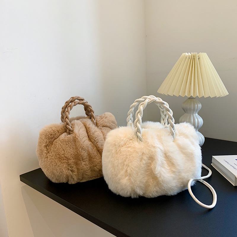 Mới Túi Xách Phối Lông Thời Trang Sang Trọng Cho Nữ