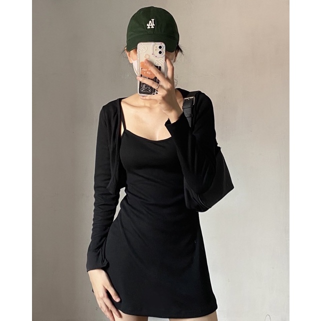 Set váy áo khoác thun gân Annam Design x Blance