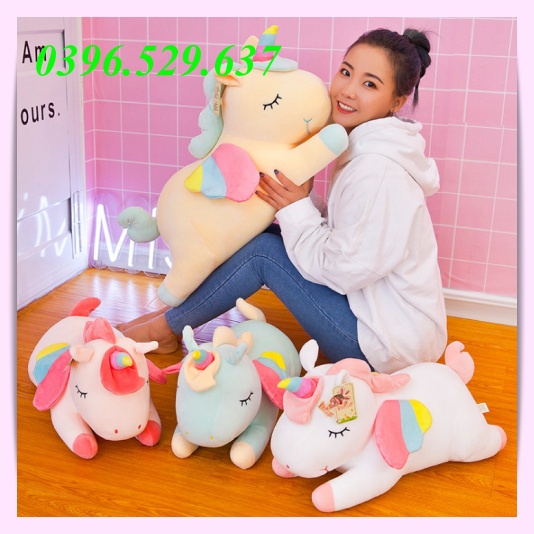 Gấu bông gối ôm ngựa kỳ lân ngựa Pony thú nhồi bông chất liệu mềm mịn gấu bông quà tặng