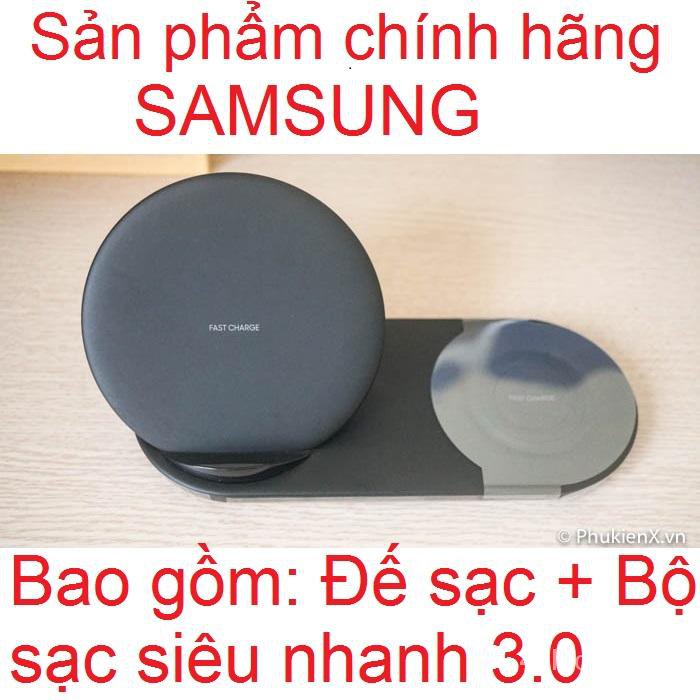 Sạc không dây Galaxy Note 9/S10/S10 Plus - sạc nhanh đôi chính hãn0