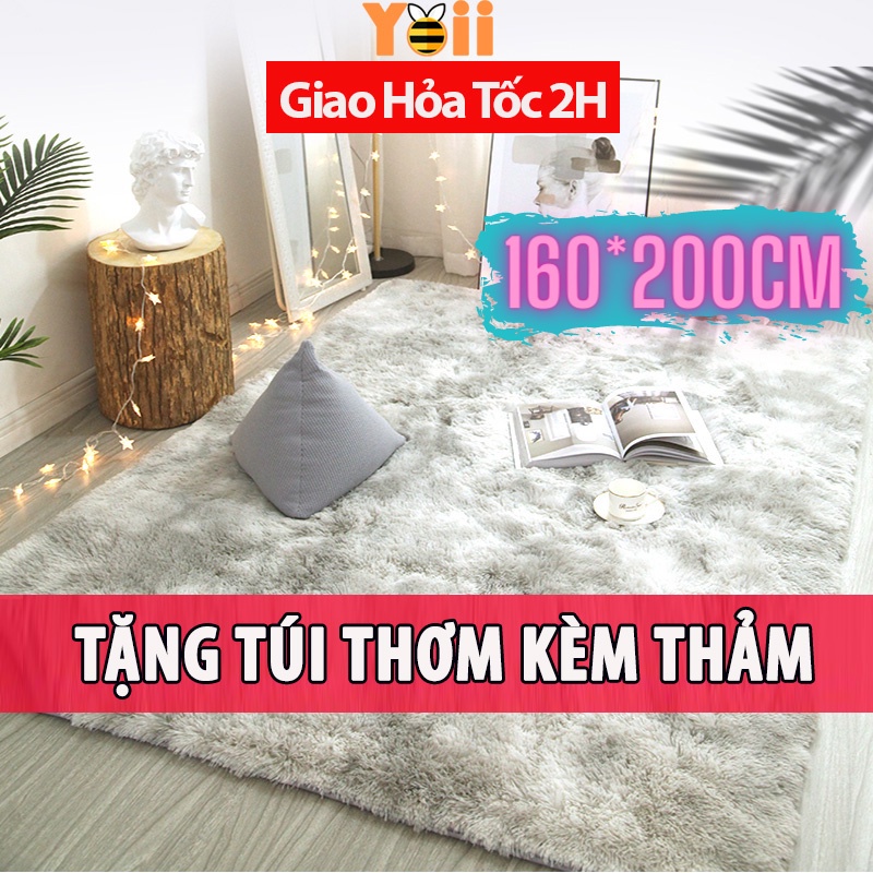 Thảm lông loang trải sàn chụp ảnh, trang trí phòng ngủ, phòng khách có lót sàn chống trơn trượt. Chống nước tuyệt đối