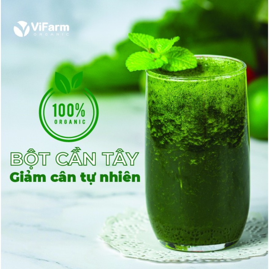 Bột cần tây nguyên chất 100% ViFarm sấy lạnh hỗ trợ giảm cân detox ăn kiêng thanh nhiệt Eat Clean, có ảnh review