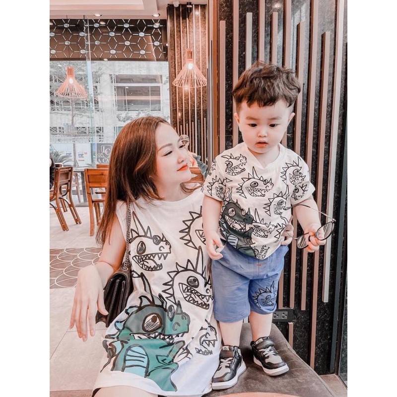 ANU267 - ÁO PHÔNG ĐÔI KHỦNG LONG CHO MẸ VÀ BÉ