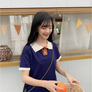 Đầm Len Dệt Kim Cổ Polo