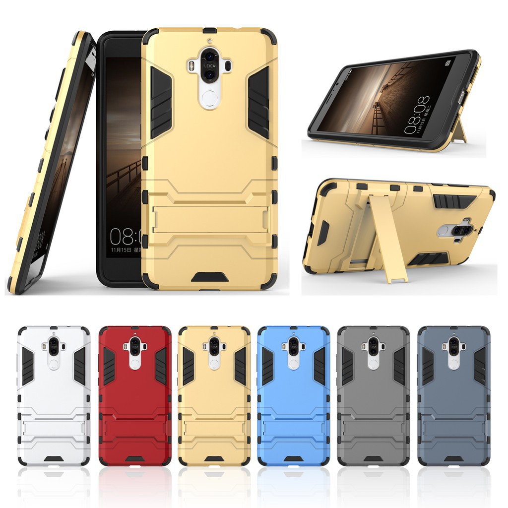 Huawei Mate 9 Case, 5.9" Hard PVC+Rubber Cover Kickstand