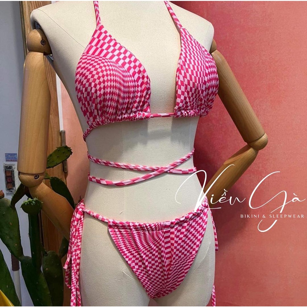 Bikini 2 mảnh hồng caro