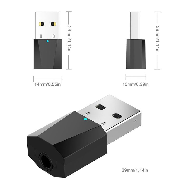 Usb Nhận Tín Hiệu Âm Thanh Bluetooth Không Dây Đầu Cắm 3.5mm Cho Loa Xe Hơi