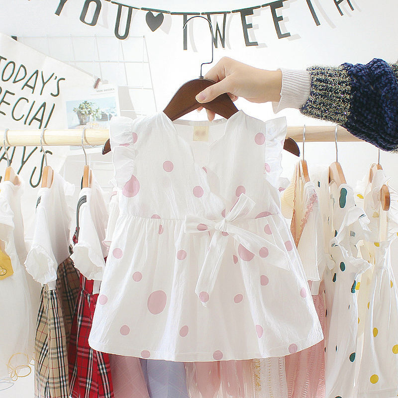 Đầm Công Chúa Không Tay In Họa Tiết Dễ Thương Cho Bé Gái Từ 0-4 Tuổi