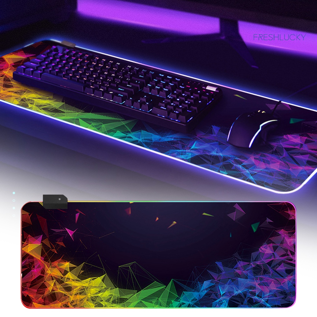 Tấm lót chuột chơi game có đèn LED RGB làm từ cao su chống trượt đầy màu sắc