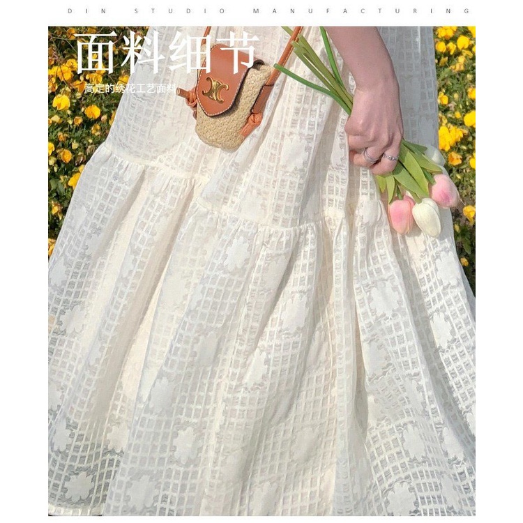 Đầm Dài Tay Phồng Màu Trắng Phong Cách Hàn Quốc Thời Trang Cho Nữ