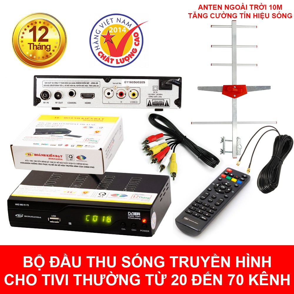 Bộ chuyển đổi sóng truyền hình cho tivi thường DVB T2 HKD MS 01 T2