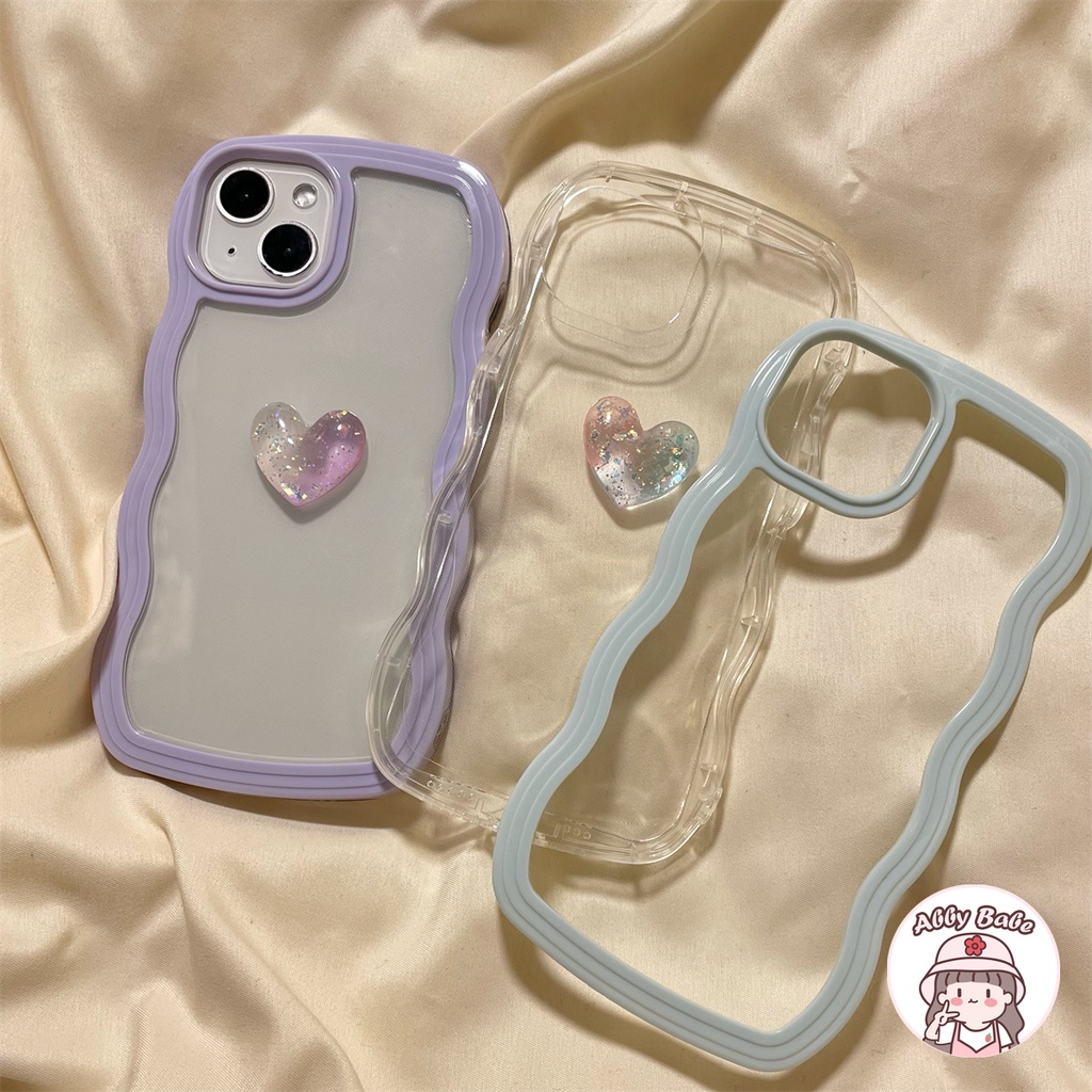 Ốp Điện Thoại TPU Mềm Trong Suốt Họa Tiết Trái Tim 3D Màu Gradient Cho Iphone 11 7Plus 13 12 11 Pro Max X XS 12 13 XR