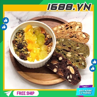 Bánh ngũ cốc nướng ăn kiêng Biscotti, bánh ngũ cốc không đường nguyên cám 3 vị