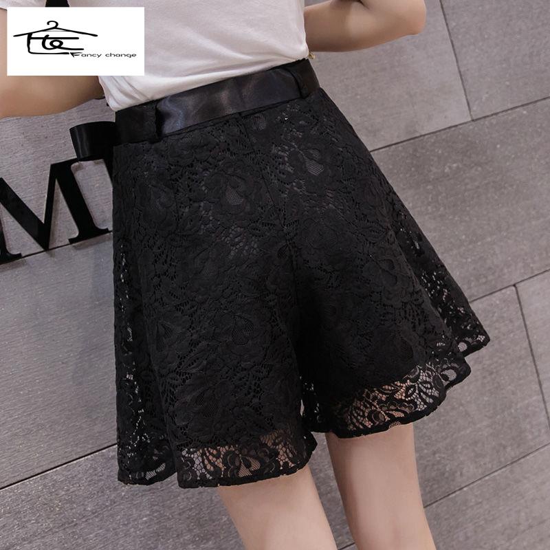 Quần Short Giả Váy Dáng Chữ a Ống Rộng Viền Ren Phong Cách Hàn Quốc Thời Trang Mùa Hè Hàng Mới Dành Cho Bạn Nữ 2022