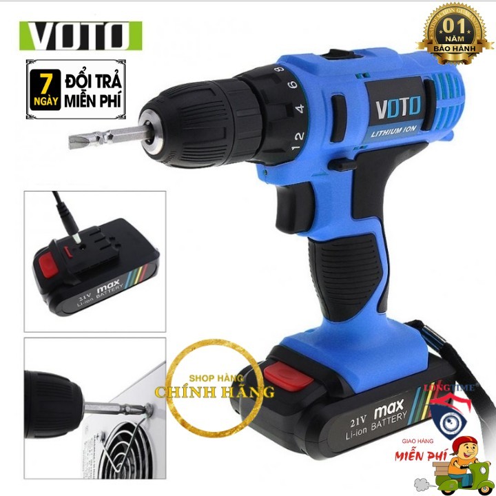 [BẢO HÀNH 1 NĂM] Khoan , Máy Khoan Pin 21V VOTO,1 Pin,Caton