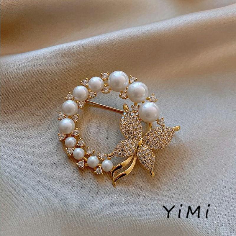 Ghim CàI ÁO HìNh Bươm BướM ĐíNh Kim Cương NgọC Trai Giả ThờI Trang Cho Nữ