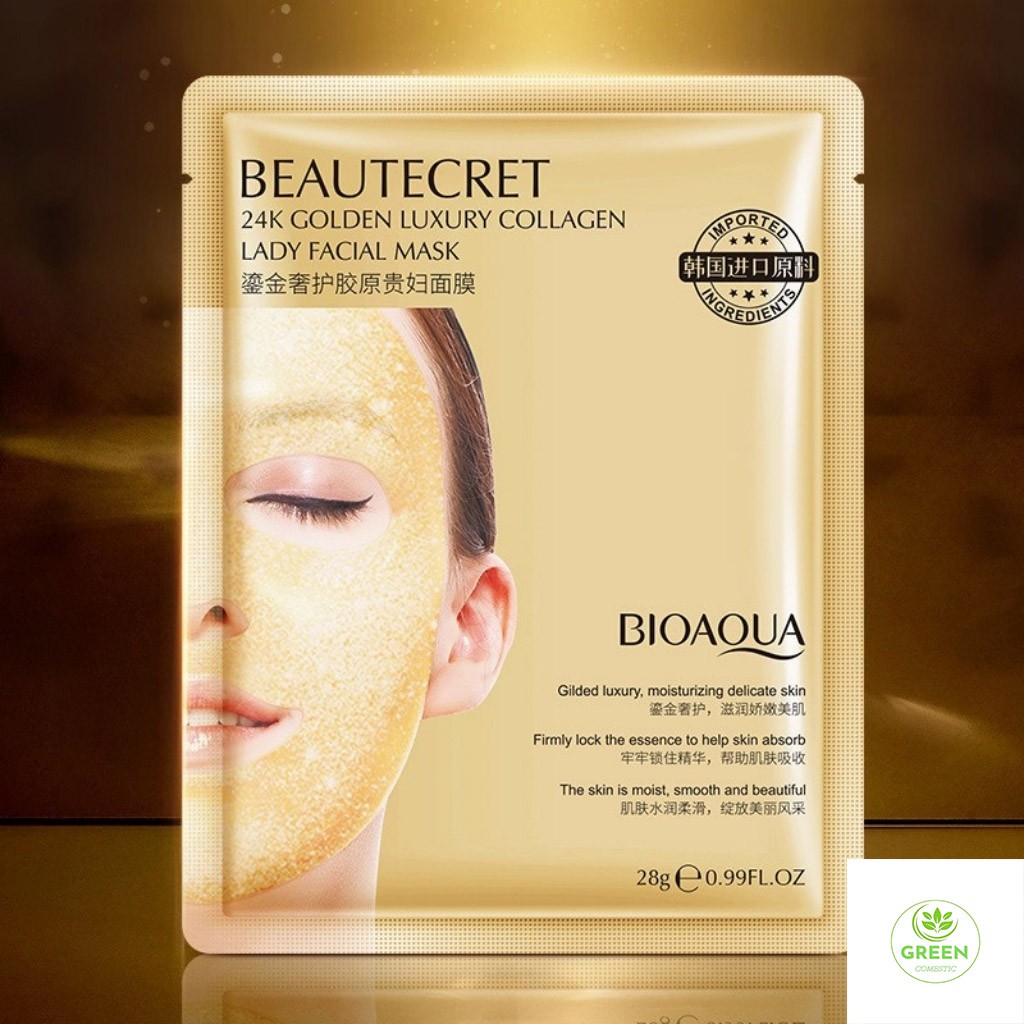 Mặt Nạ Dưỡng Da Beautecret – Mặt nạ thạch collagen cấp nước 24k giúp da căng bóng mịn màng mask nội địa trung