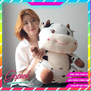 Gấu bông to gối ôm bò sữa ngồi cute khổng lồ hàng cao cấp mềm mịn | Go Pick
