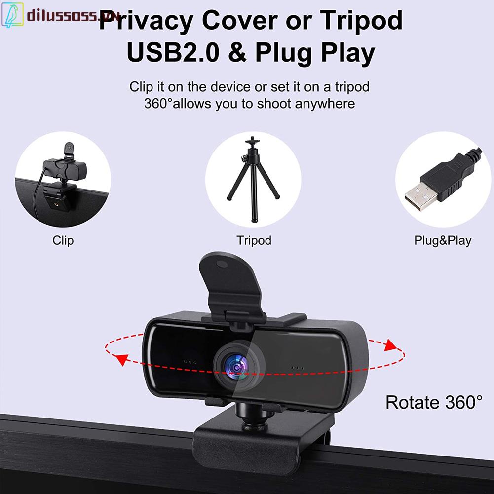 Webcam Dilussoss 1440p Hd Có Chân Tripod Cho Máy Tính | BigBuy360 - bigbuy360.vn