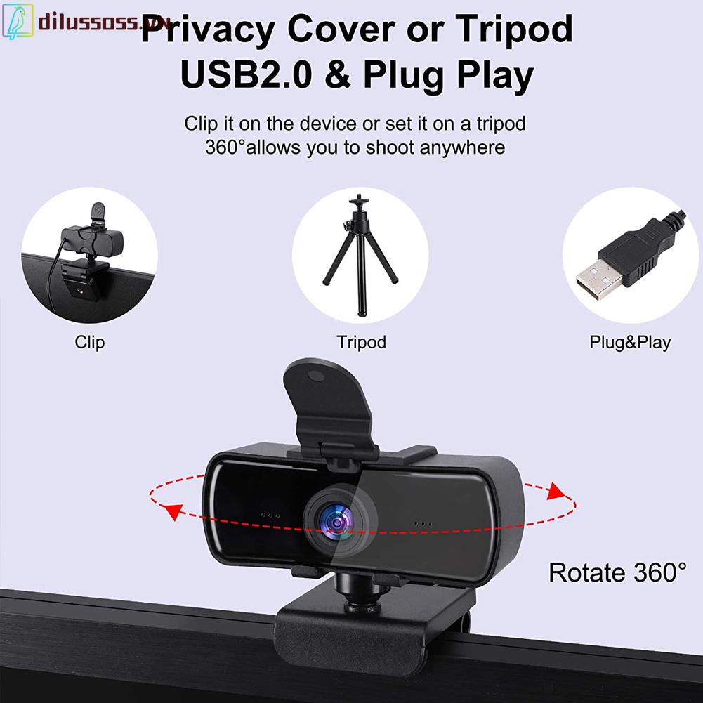 Webcam Dilussoss 1440p Hd Có Chân Tripod Cho Máy Tính | WebRaoVat - webraovat.net.vn