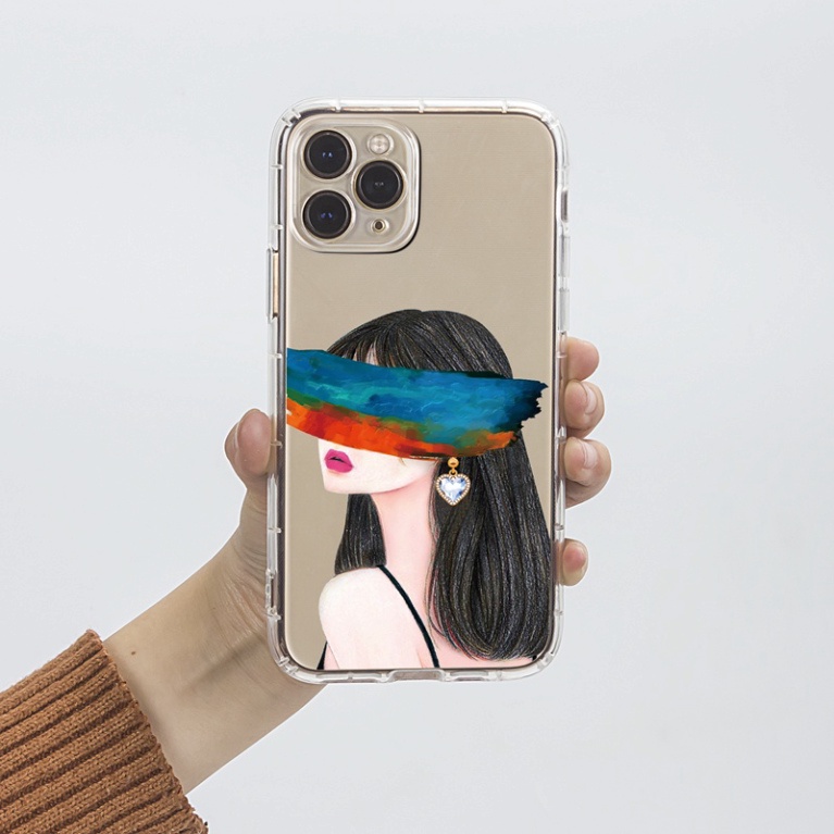 Ốp lưng iphone 6, 6s plus, 7 8 Plus, X, XS, XR, XSMAX, 11, 12, 13 PROMAX TRONG SUỐT CÔ GÁI CÁ TÍNH PKVN