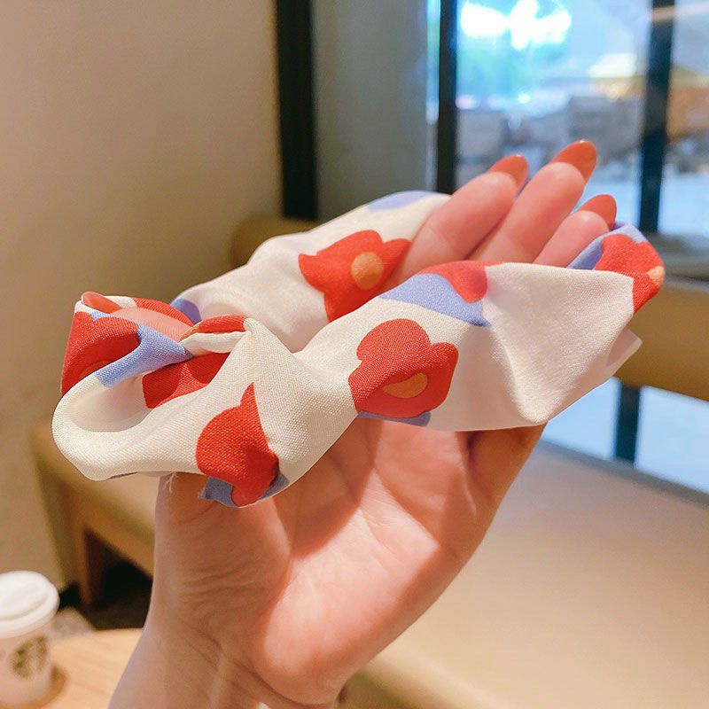 Dây buộc tóc scrunchies, dây cột tóc chun buộc tóc nữ họa tiết hoa quả dễ thương Hàn Quốc.