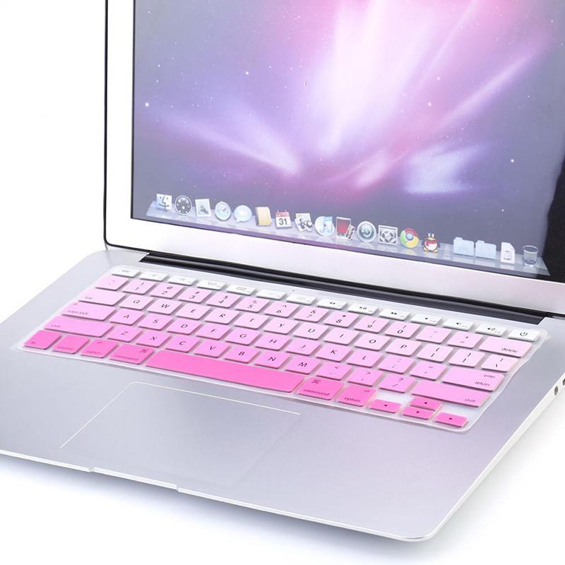 Bao Da Kèm Bàn Phím Silicone Màu Cầu Vồng Cho Imac Macbook Pro 13 "15"