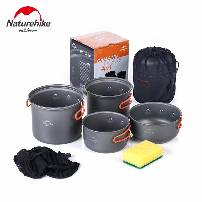 BỘ NỒI DÃ NGOẠI 4 MÓN NATUREHIKE NH15T401-G