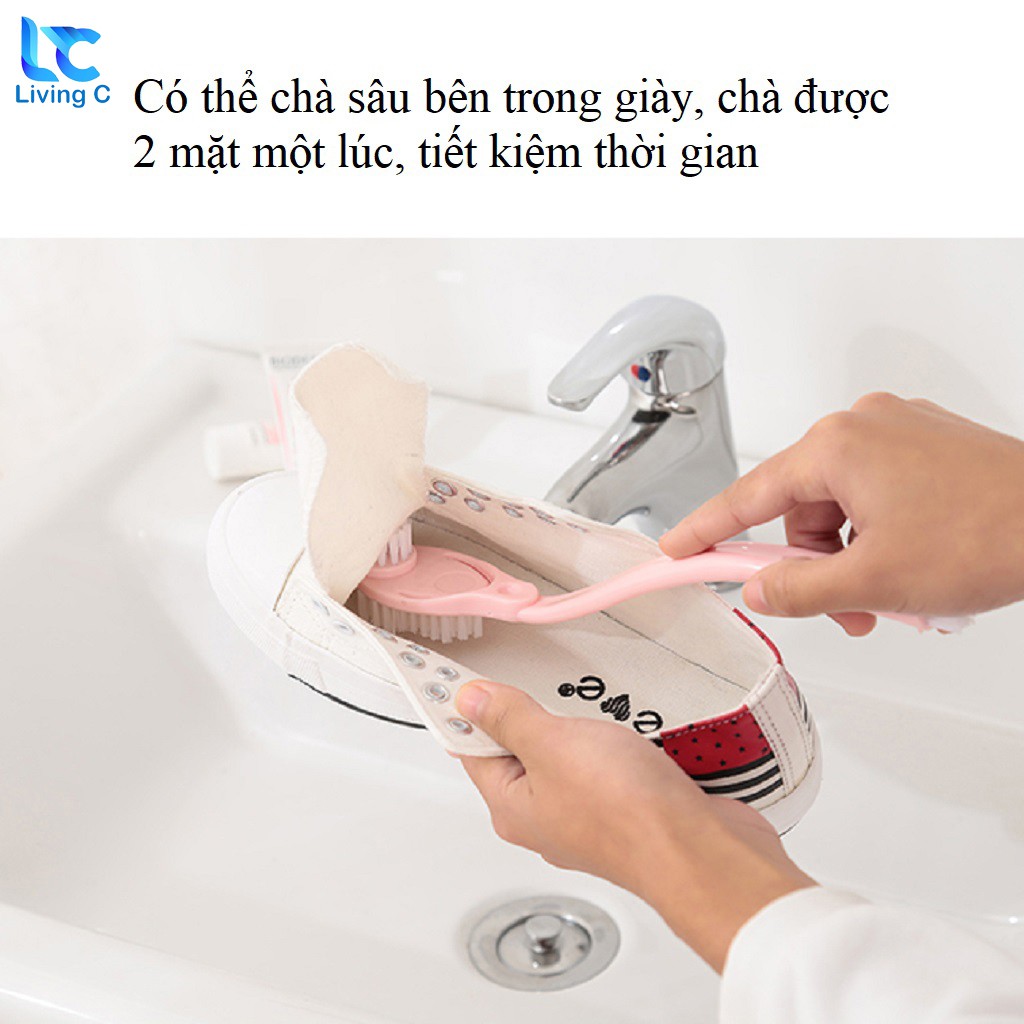 [Mã FAMAYMA giảm 10K đơn 50K] Bàn chải cọ giày 2 đầu Living C , dụng cụ vệ sinh giày dép tiện lợi _C24