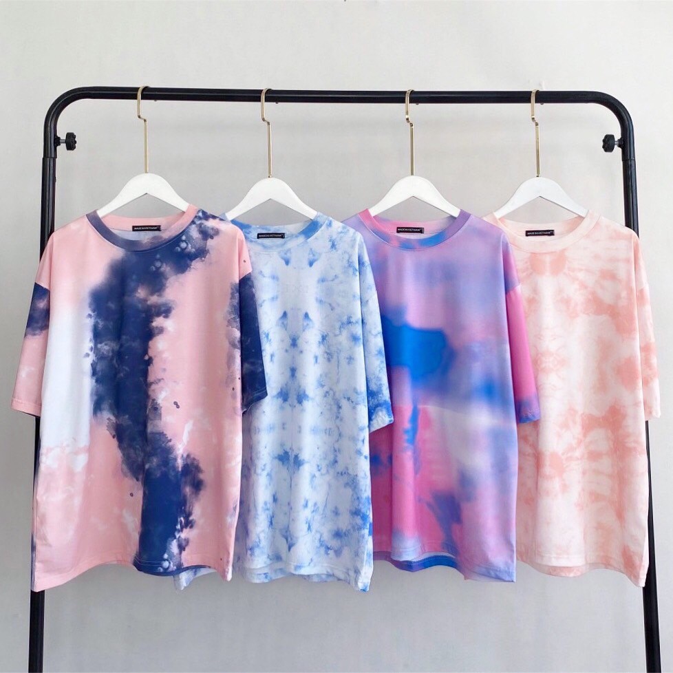 Áo Thun Tie Tee Tay Lửng Dáng Rộng - Áo Thun Loang Màu Tie Dye Tay Lỡ Form Rộng Unisex - MM