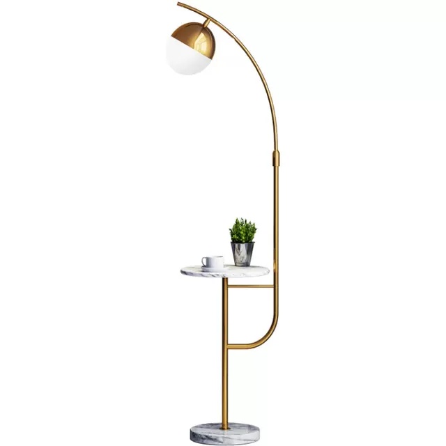 Đèn cây đứng cao cấp mặt đá, đèn góc sofa, đèn decor phòng khách, đèn phòng ngủ DC04 - tặng bóng led, bảo hành 2 năm