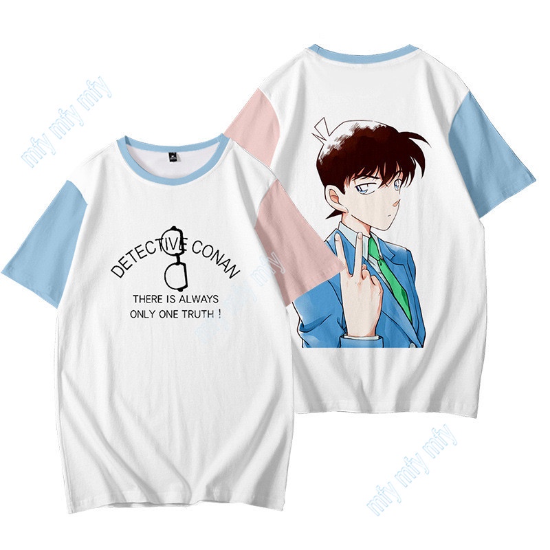 Áo Thun Tay Ngắn In Hình Thám Tử Conan Thời Trang Mùa Hè Cho Bé