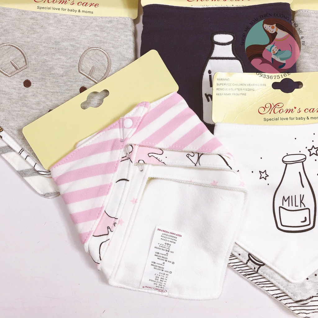 Set 3 Yếm Tam Giác Mom's Care Cho Bé