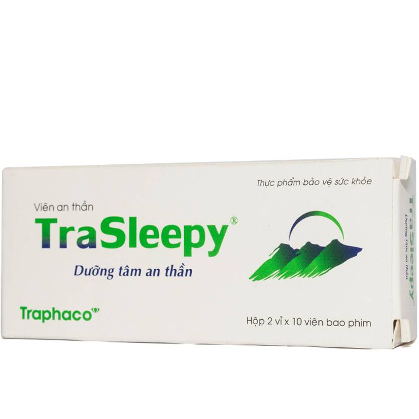 TRASLEEPY – Giúp dưỡng tâm an thần, giúp dễ ngủ, giảm căng thẳng, lo âu (20 viên)