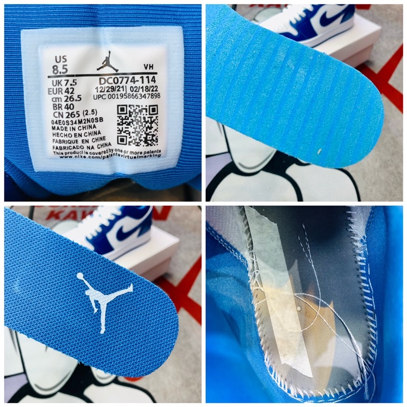Giày thể thao sneaker cổ thấp Jordan AJ1 Low Marina Blue Hàng SC