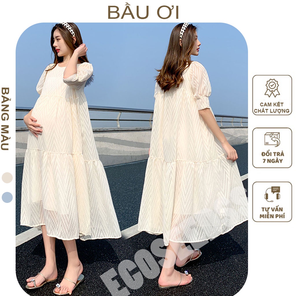 [BAUOII V75] VÁY BẦU CÔNG SỞ HÀNG THIẾT KẾ CHẤT LIỆU VOAN CAO CẤP -ĐẦM BẦU DỰ TIỆC KIỂU DÁNG BABYDOLL FREE SZ ĐẾN 70KG