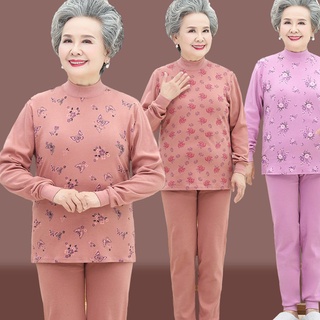 Bộ quần áo mùa thu của bà và bộ đồ cotton quần dài