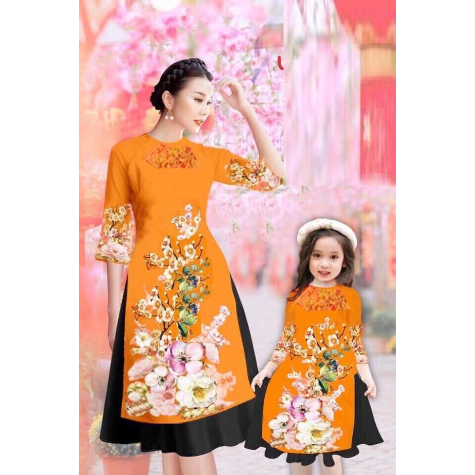 Set bộ áo dài cách tân DÀNH CHO MẸ VÀ BÉ BY2083