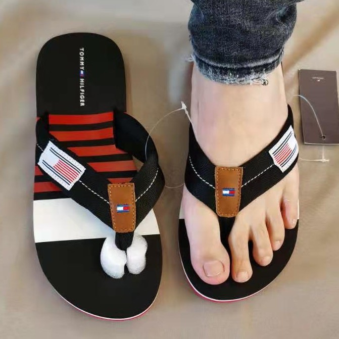 2021 mới nhất của Mỹ Tommy Hilfiger flip-flops flip flops dép nam xu hướng thời trang dép đi trong nhà đi biển nam đi bi