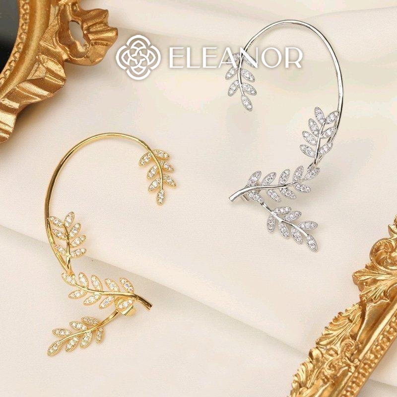 Bông tai nữ gắn vành Eleanor Accessories hình vòng nguyệt quế phụ kiện trang sức sang chảnh ( một chiếc )